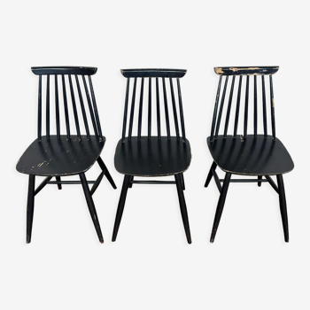 Series of 3 chairs 1950 1960