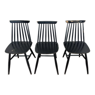 Série de 3 chaises 1950 1960