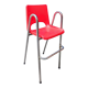 Children's high chair design chrome metal and vintage plastic
