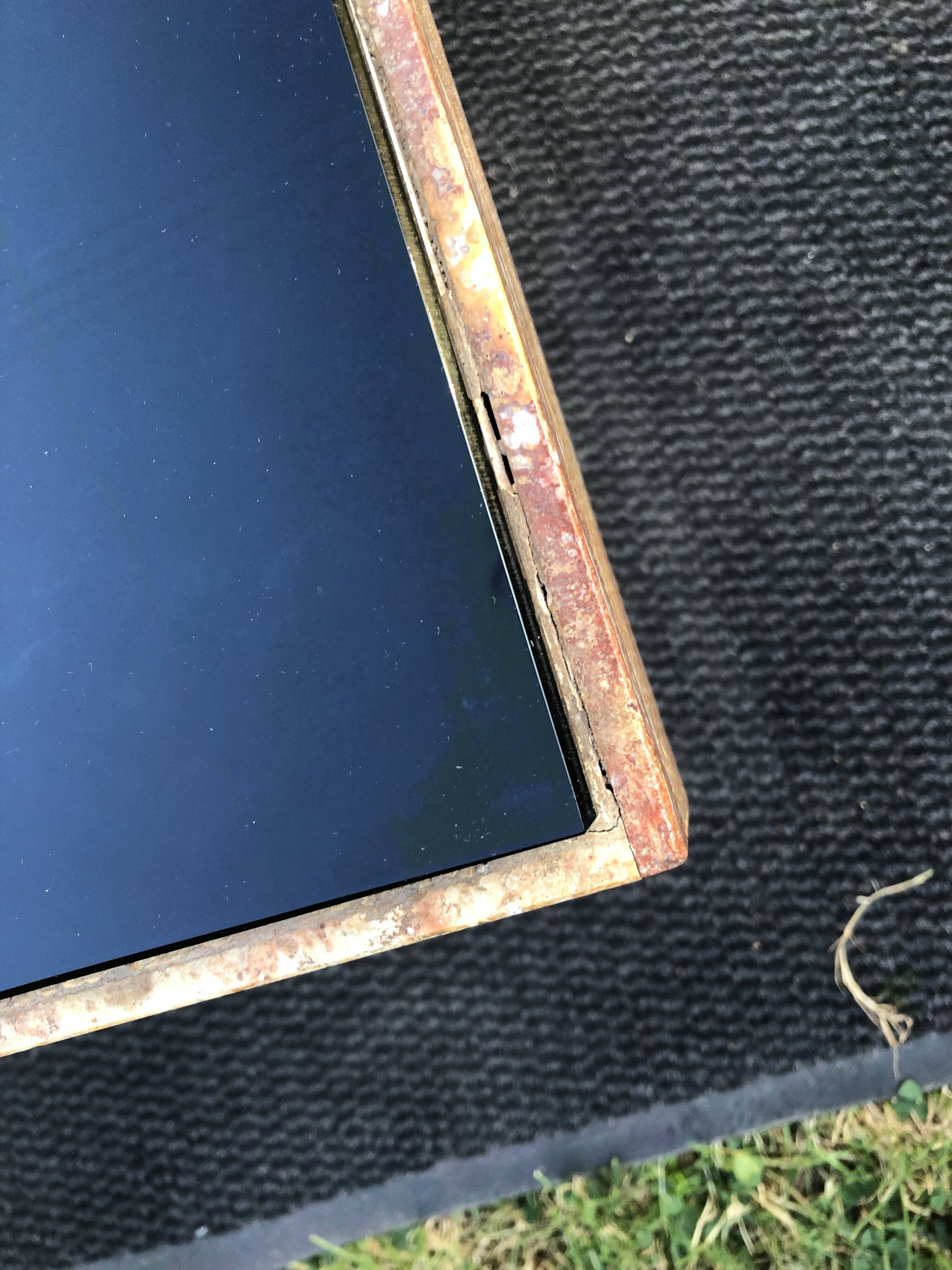 Vintage marble and smoked glass coffee table.