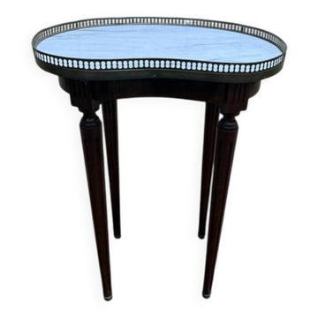 Table bouillotte de style Louis XVI rognon haute à galerie