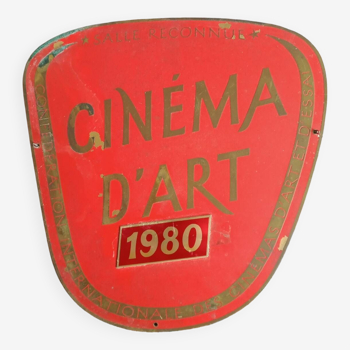 Brass art cinema plaque