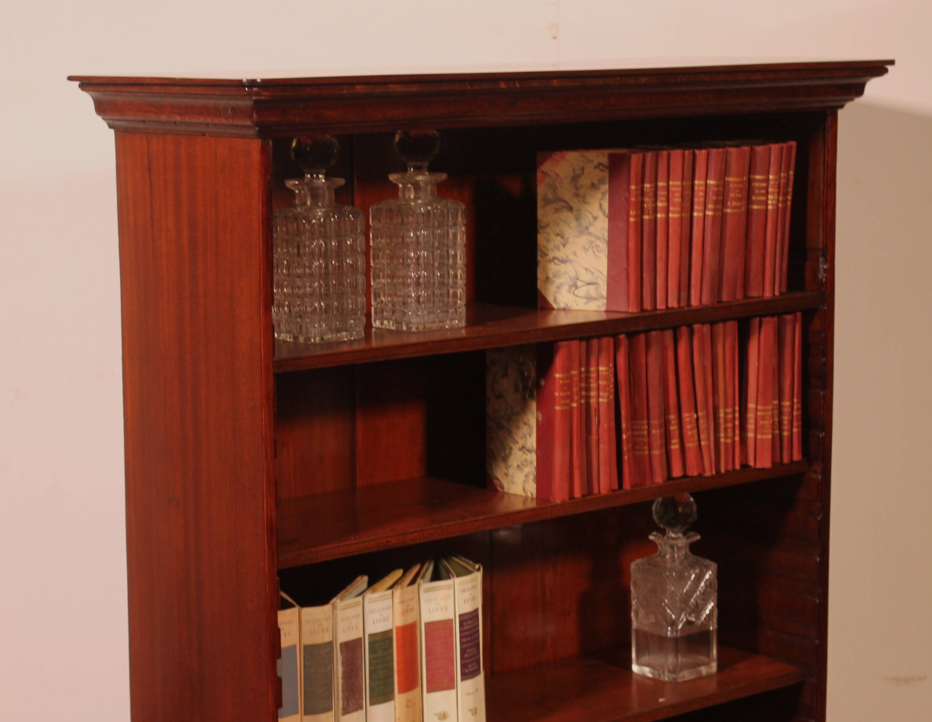Bibliothèque Ouverte En Acajou 19° Siècle-angleterre