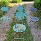 Wrought iron folding garden chairs