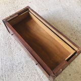 Vintage mahogany avocado bookcase with overhead glass doors circa 40's/50's