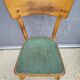 Trio chaises bistrot Baumann 1950 simili vert chiné