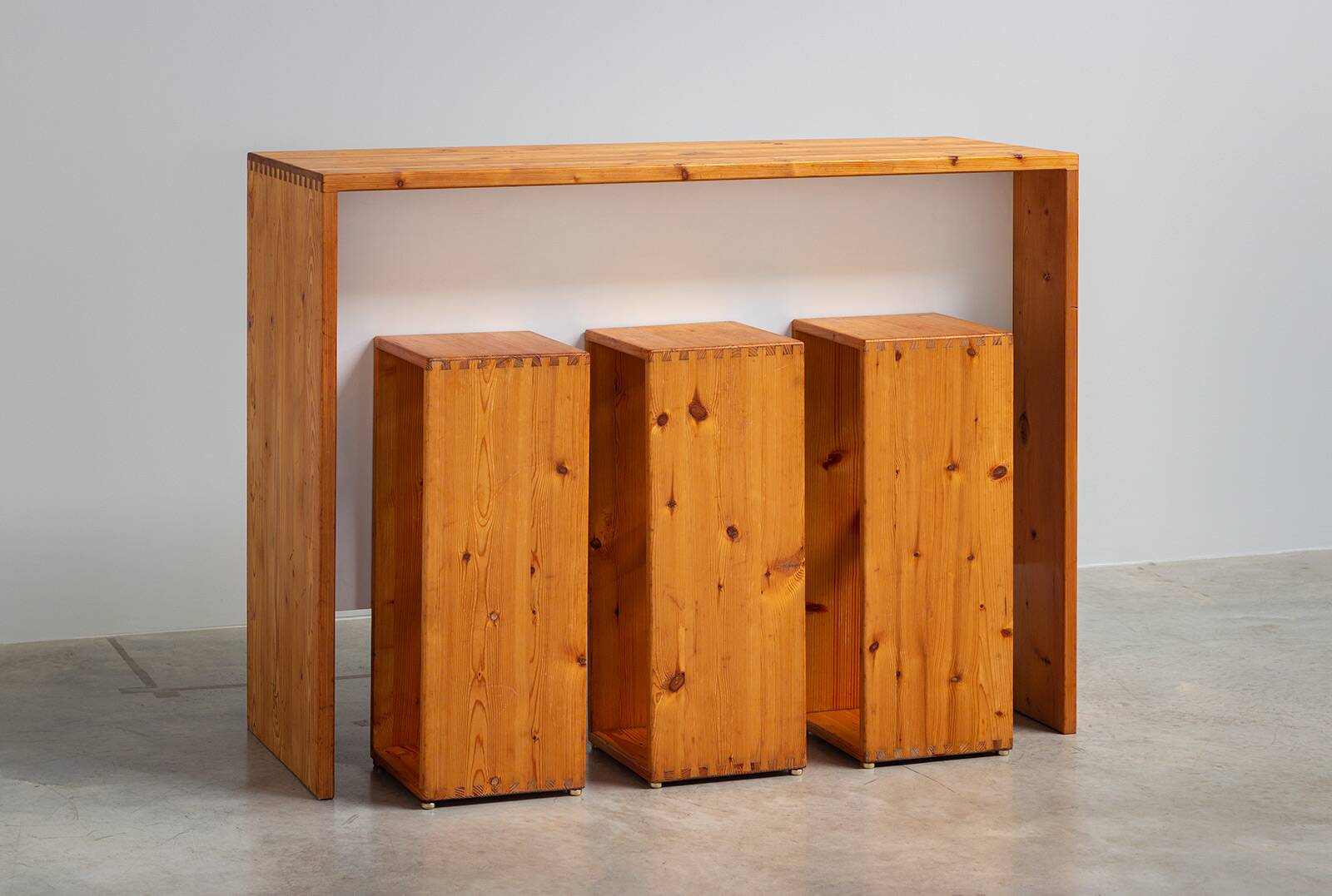 Swedish Mid-Century bar set made from solid pine 1970s