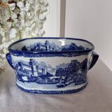 Large 20th century English glazed and enamelled earthenware planter