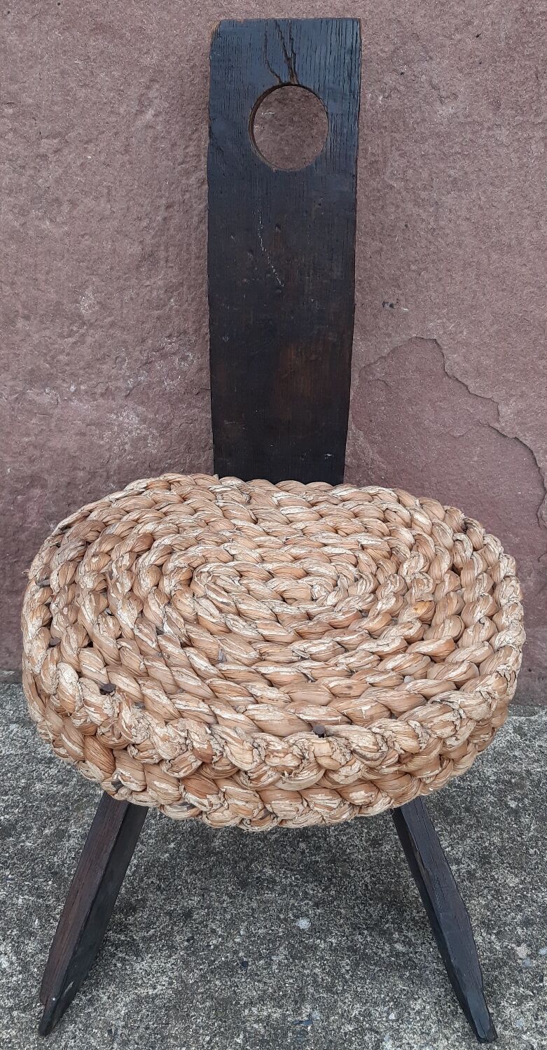 Handmade wickerwork chair from the 60s and 70s