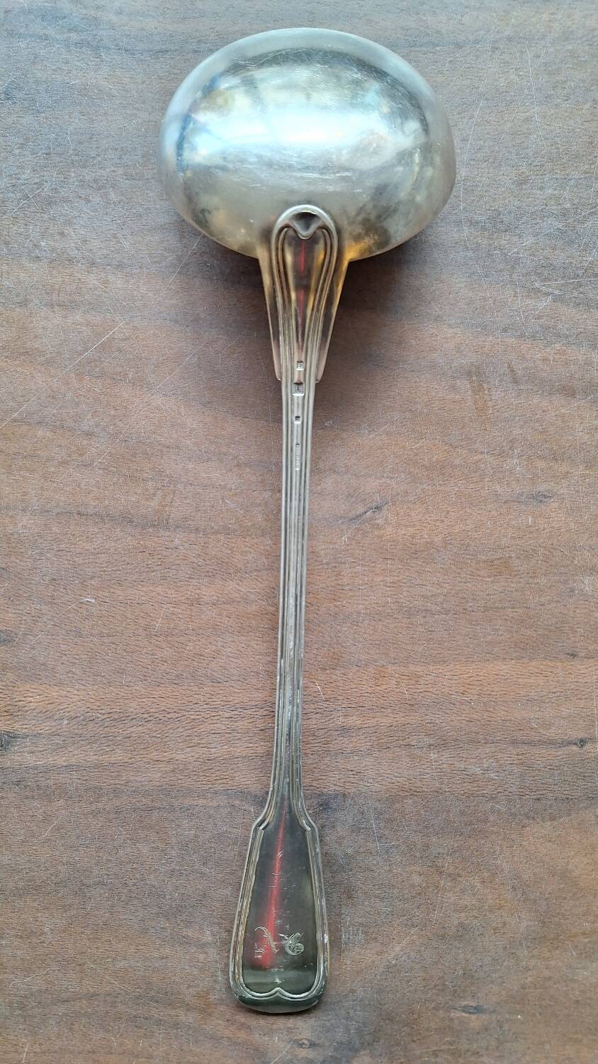 Christofle monogrammed silver-plated ladle