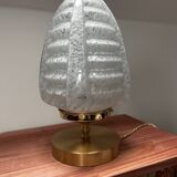 Skyscraper Art Deco globe table lamp with gold base