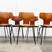 Mid-Century stackable chairs model 3103 Hammer by Arne Jacobsen for Fritz Hansen, Denmark, 1960s, set of 7.