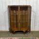 English walnut display cabinet, 1950s