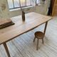 Beech and pine farmhouse table with spindle legs 170 cm