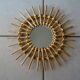 Miroir soleil rotin vintage