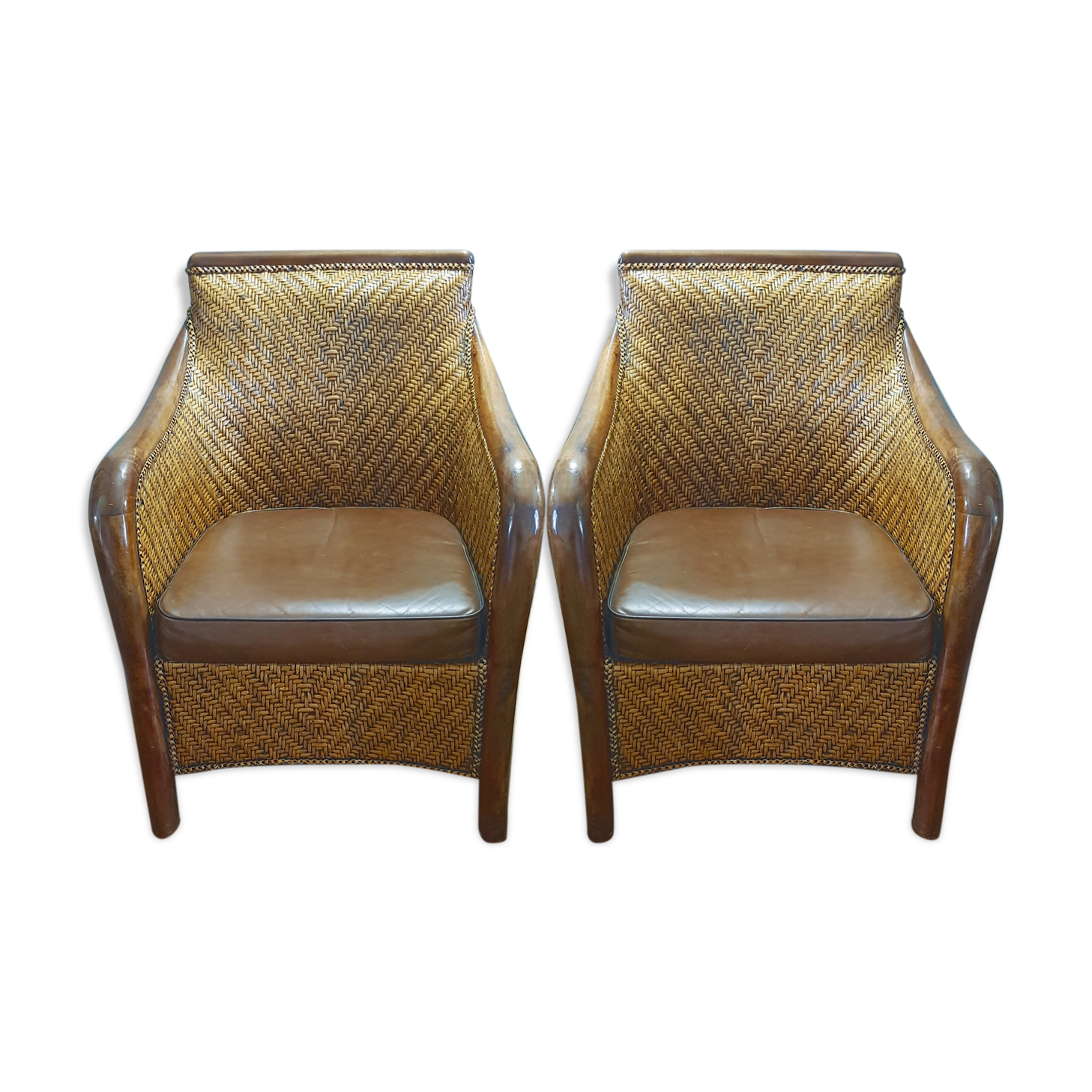 Braids colonial type armchairs