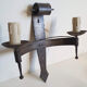 Duo of wrought iron wall lamps by Jean Touret Atelier Marolles