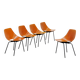 Set of six "Tonneau" chairs by Pierre Guariche, manufactured by Steiner in the 1950s.
