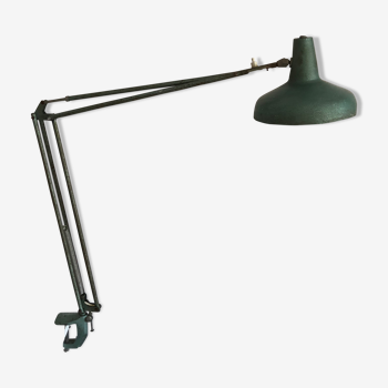 Lampe atelier verte aluminor 75cm vintage 1950