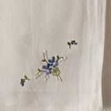 Square of hand-embroidered fabric forget-me-not