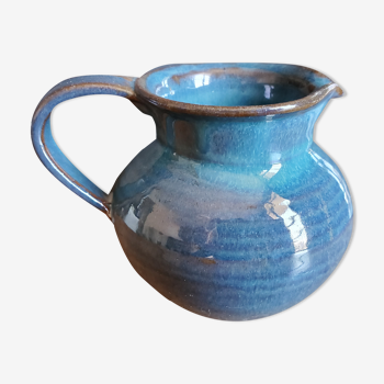 Small pitcher blue ceramic vase
