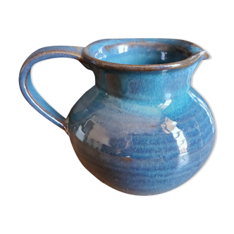 Small pitcher blue ceramic vase