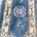Paire de tapis anciens chinois laine fait main 70x147 cm