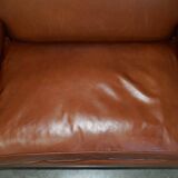 Two-seater leather armchair in Howard style by George Smith.