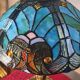 antique solid bronze lamp and glass lampshade 47x32 6kg