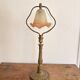 Art Nouveau Table Lamp Brass Gilded Marbled Glass Tulip Nancy School