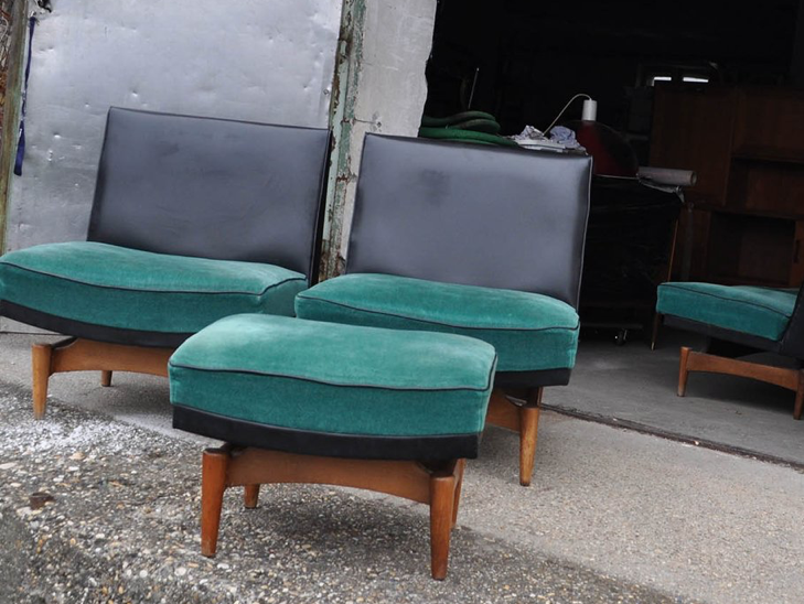 Mid-century danish sofa & armchairs, 1960s, set of 4