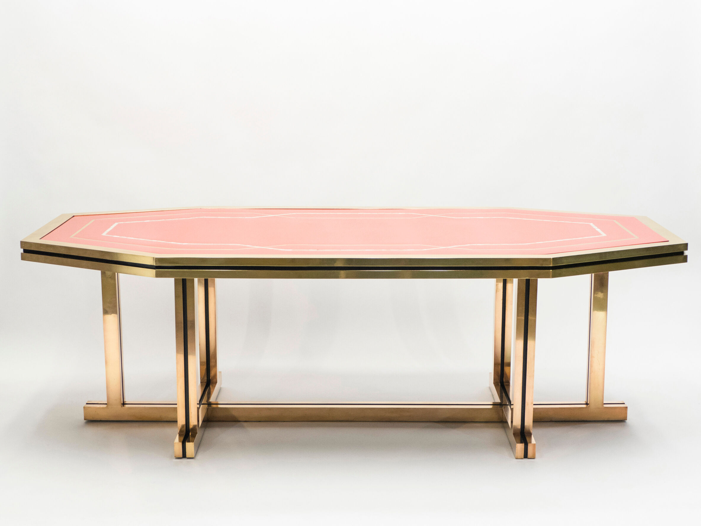 Red brass lacquered table  1970