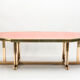 Table laquée rouge laiton 1970
