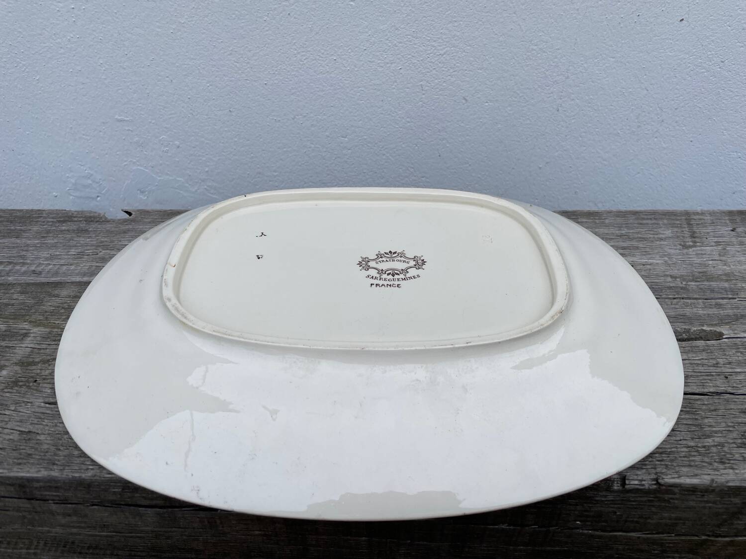 Strasbourg ironstone serving dish with Sarreguemines flowers