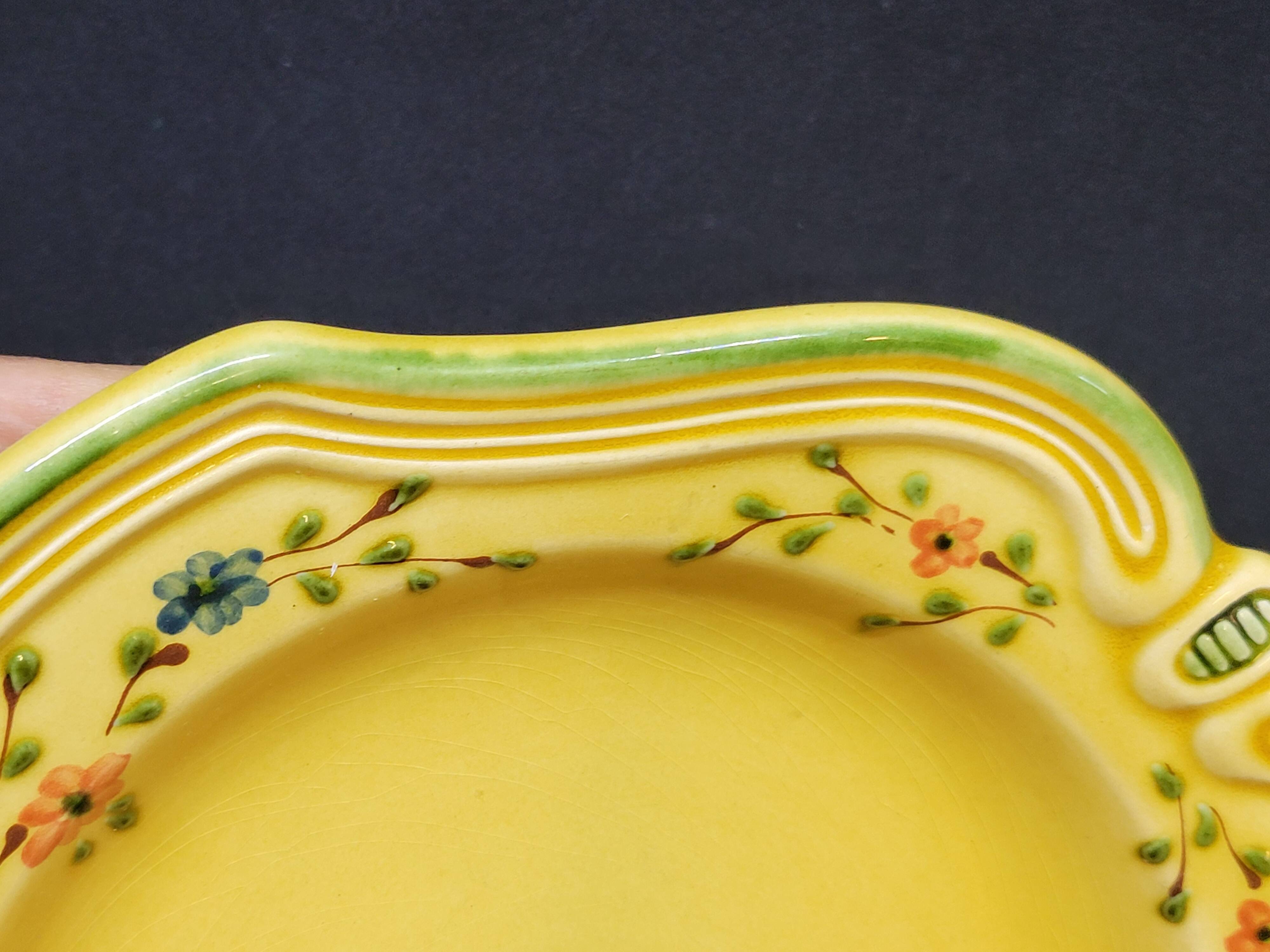 Provençal earthenware by Poet Laval France Vintage Deep Plate