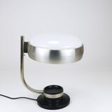 Oscar Torlasco black and nickel swivel desk lamp, Lumi Milano, Italy, 1960s.