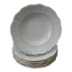 Set of 6 deep porcelain plates. Germany BAVARIA. Gold rim.
