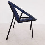 Mid-century plastic thread outdoor club chair