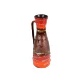 Fat lava vase Carstens west germany red orange drip glaze 6013-30