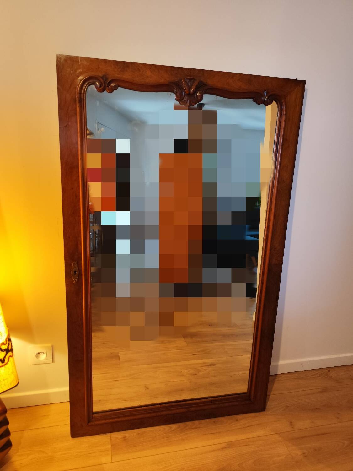 Antique mirror in solid wood