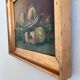 Antique original still life oil painting, fruit kitchen art