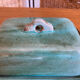 Glazed terracotta butter dish