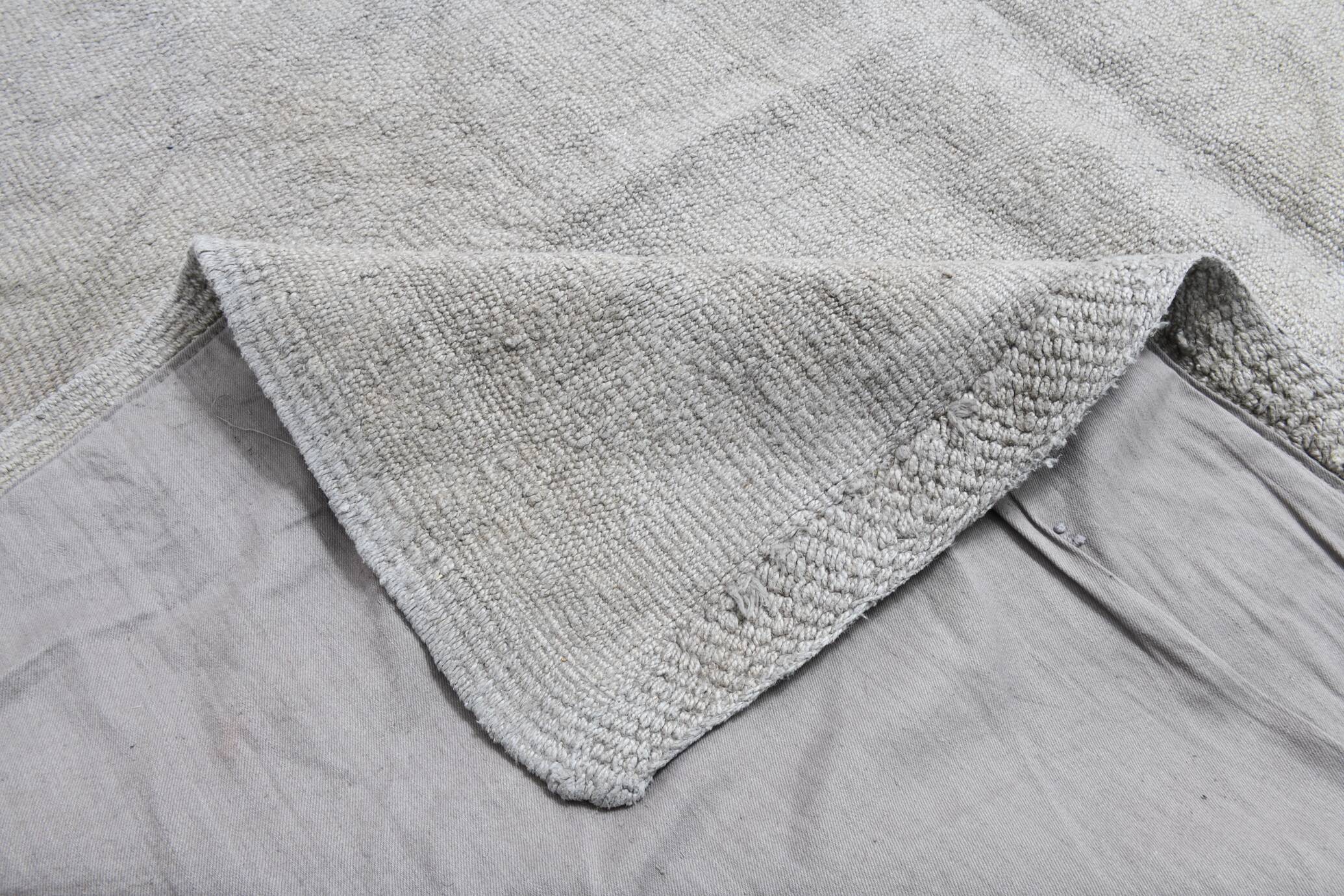 6x8 Silver & Gray Turkish Kilim Rug, 177x256Cm