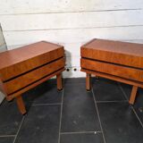 Pair of Scandinavian teak bedside tables from the 1960s.