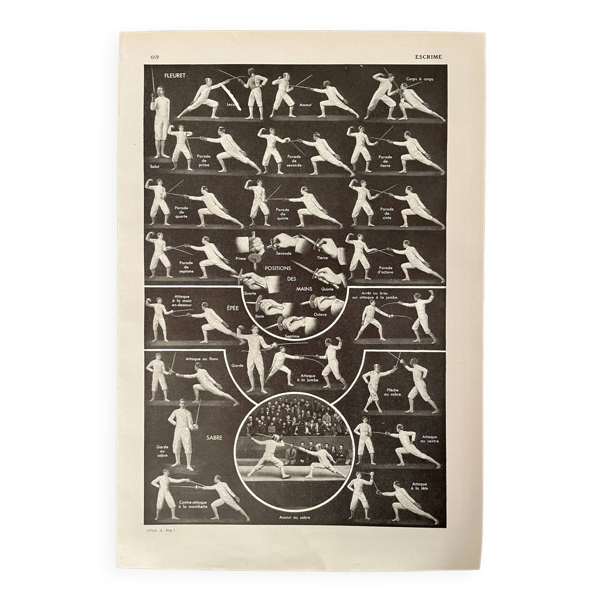Planche photographique sur l'escrime - 1940