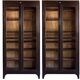 Italian Brown and Burgundy Lacquered Display Cabinets, 1890s, Set of 2