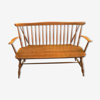 Bistro bench with solid elm bars 1970