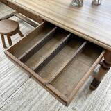 2m walnut drapery farm table