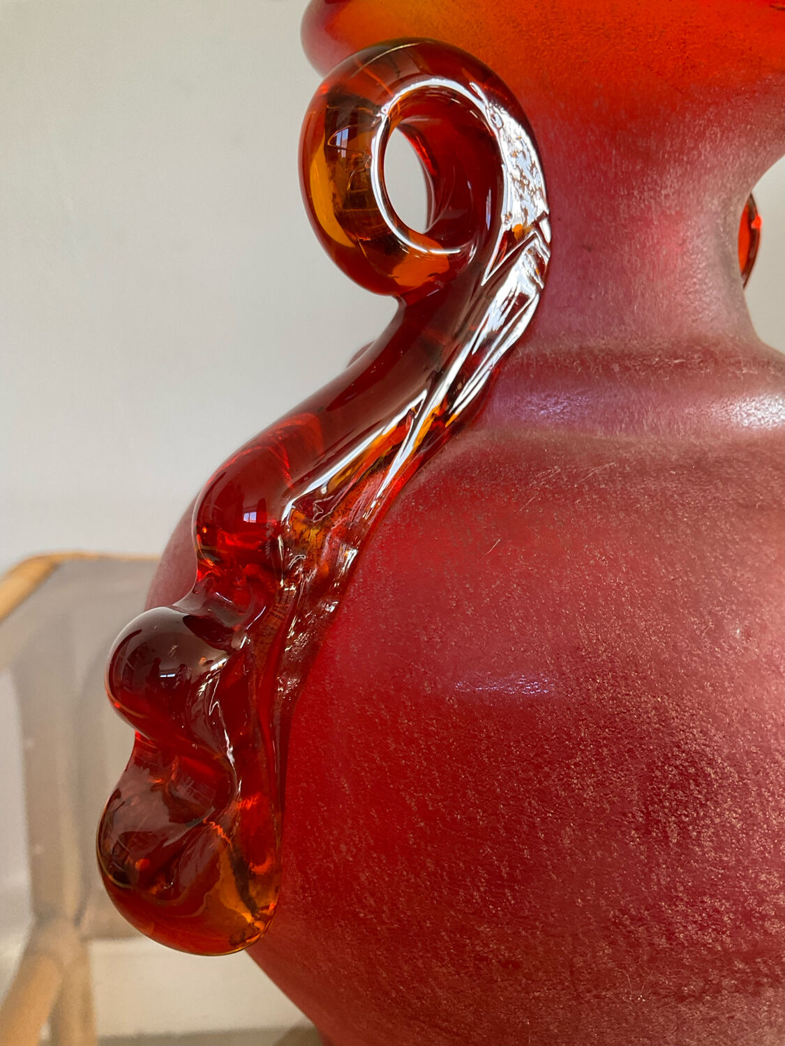 Pair of vintage glass paste ear vases