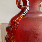 Pair of vintage glass paste ear vases